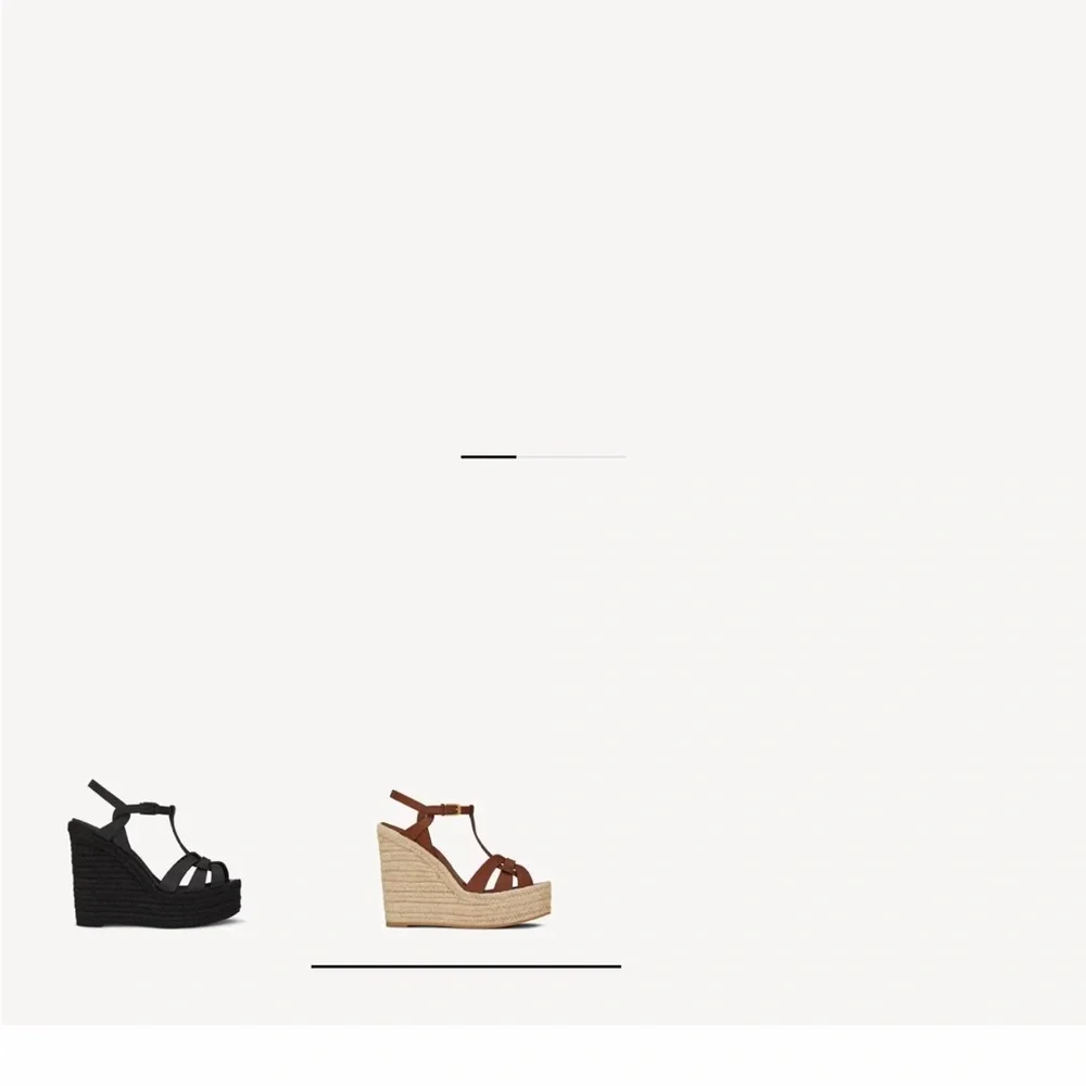 Saint Laurent Tan Wedge Sandals - Picture 4 of 4